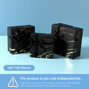 Golden Marble Pattern Black Square Gift Box (L)