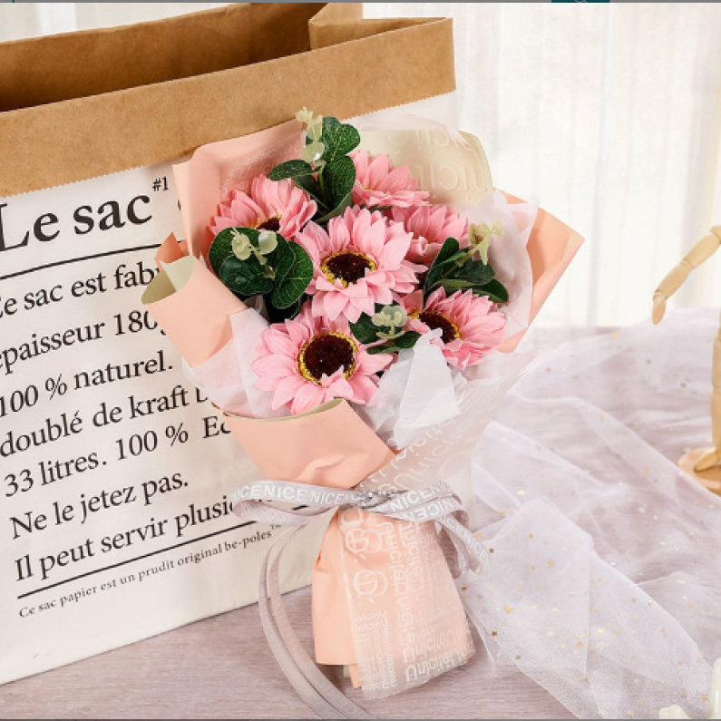 Artificial Pink Sunflowers Bouquet