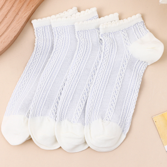 2 pairs of comfortable Women's socks with Solid Lace (mixed)