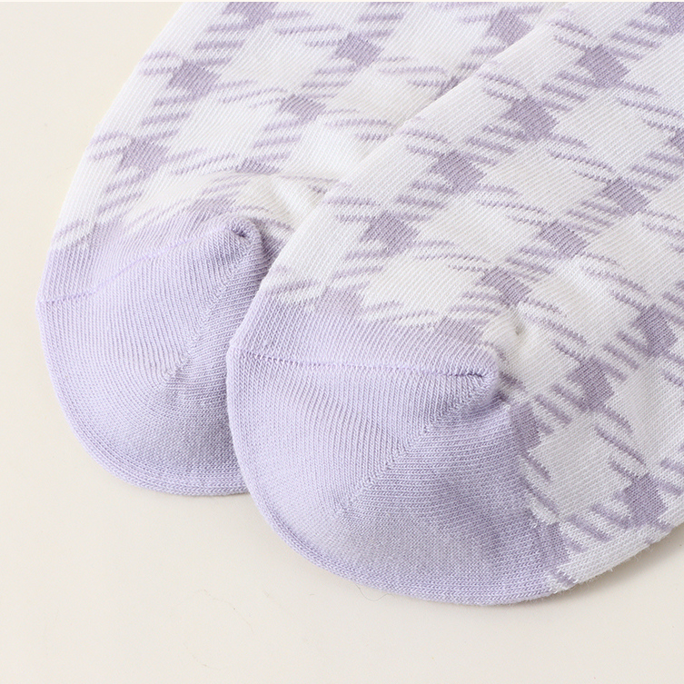 Two pairs of Fresh plaid comfort Socks for women (mixed colo