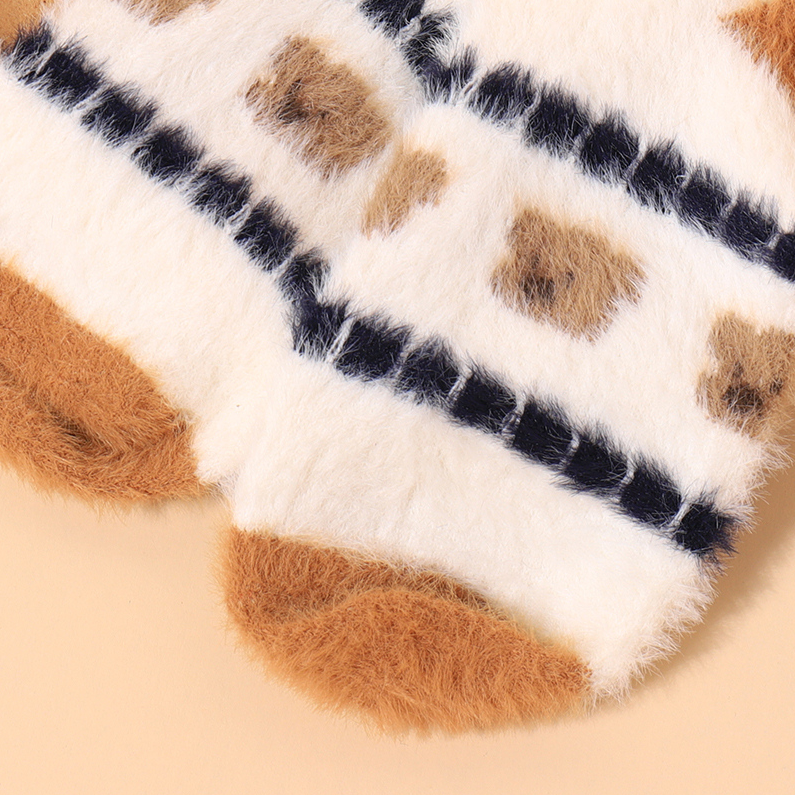 Fluffy puppy series women's mid-tube socks