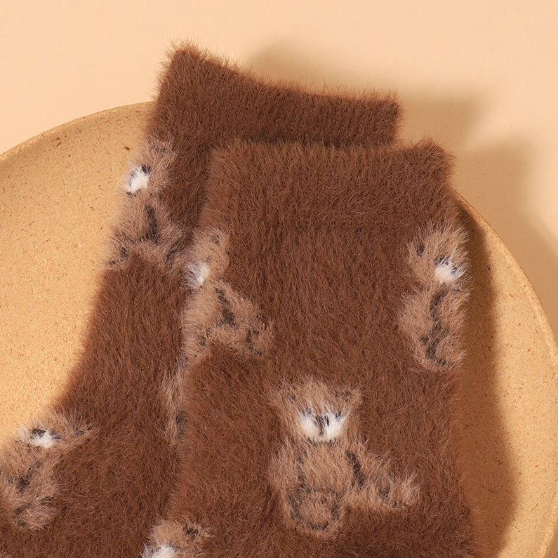 Hairy bear series women's mid-tube socks