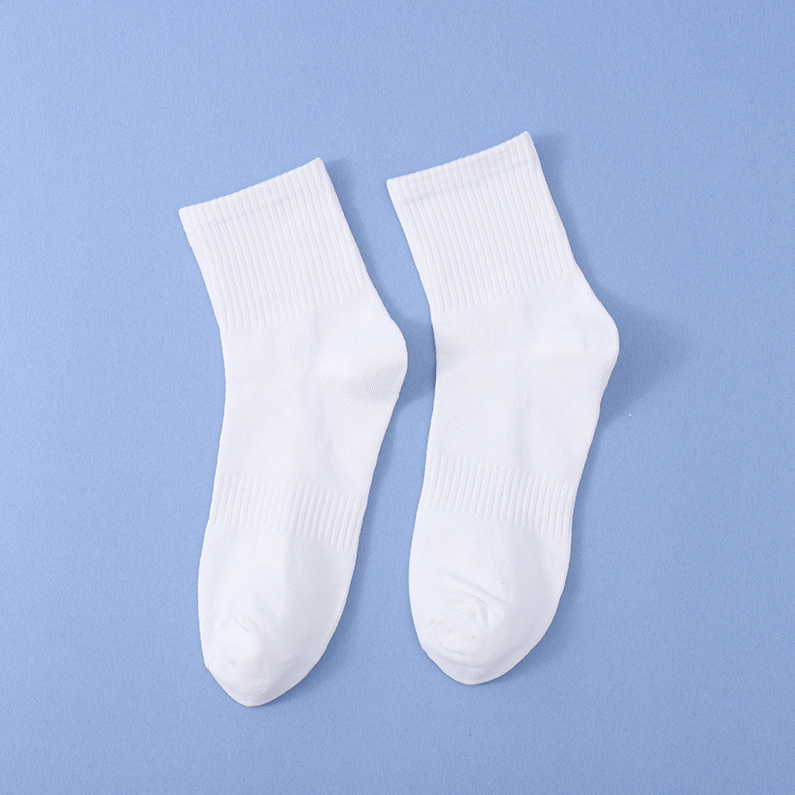 Solid color men's mid-tube socks (3 Pairs)