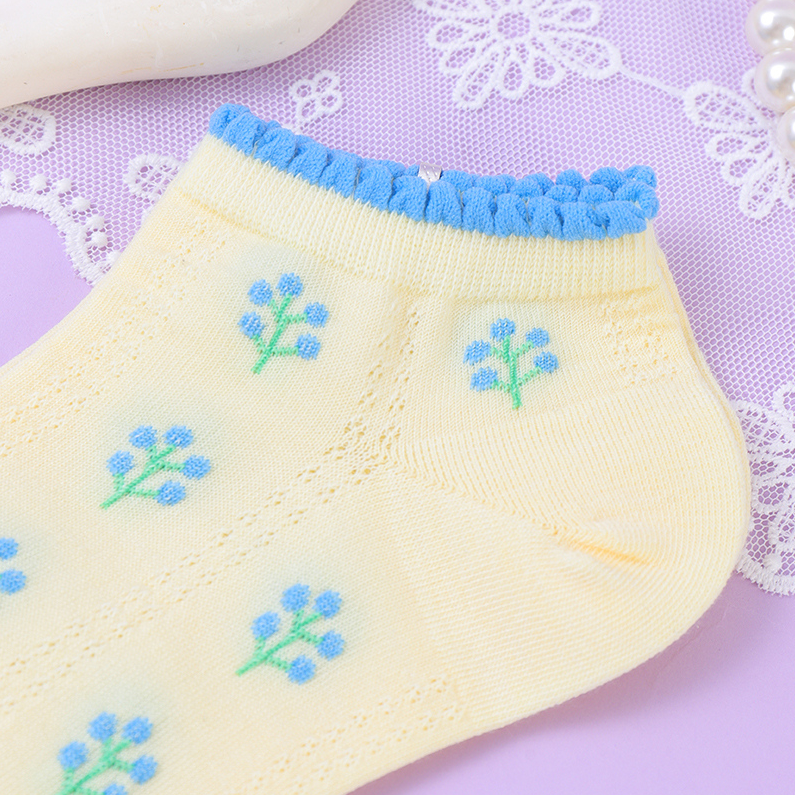 Yellow floral women's socks (3 pieces)