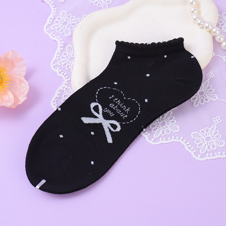 Black series Bow Socks for women (3 pieces)