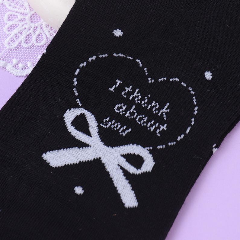 Black series Bow Socks for women (3 pieces)