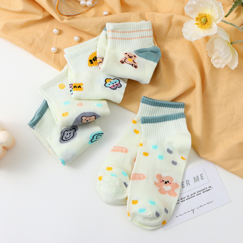 2 pairs of cartoon Bear Blue women's socks (mixed)