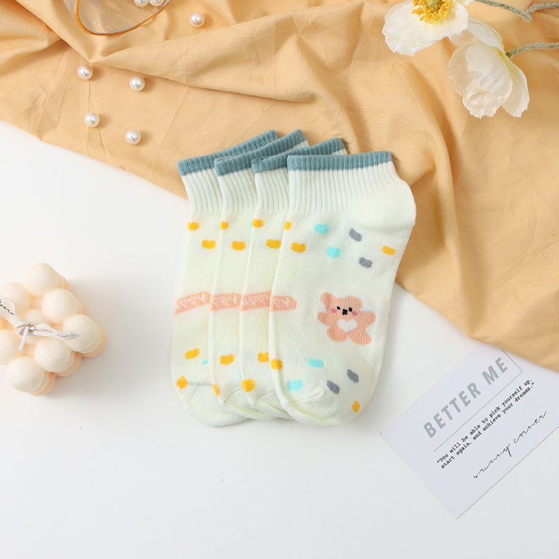 2 pairs of cartoon Bear Blue women's socks (mixed)