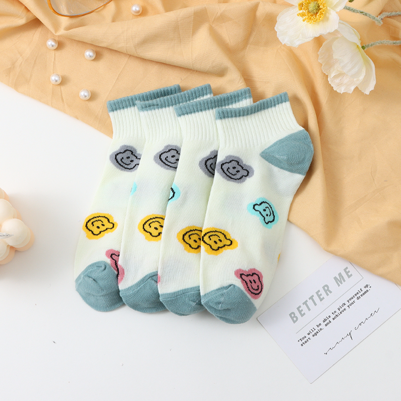 2 pairs of cartoon Bear Blue women's socks (mixed)