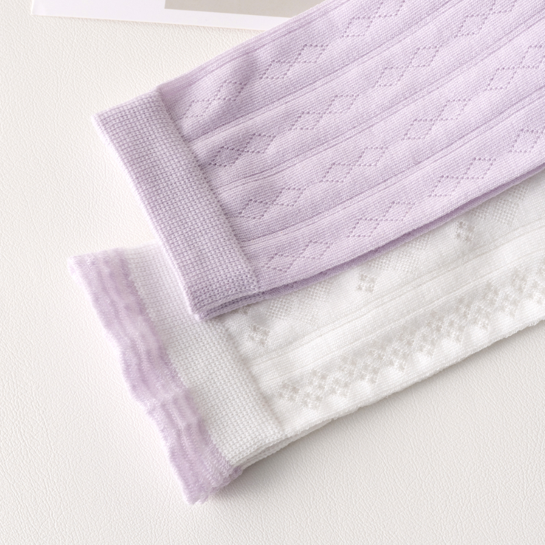 2 pairs of elegant purple breathable comfortable women's mid