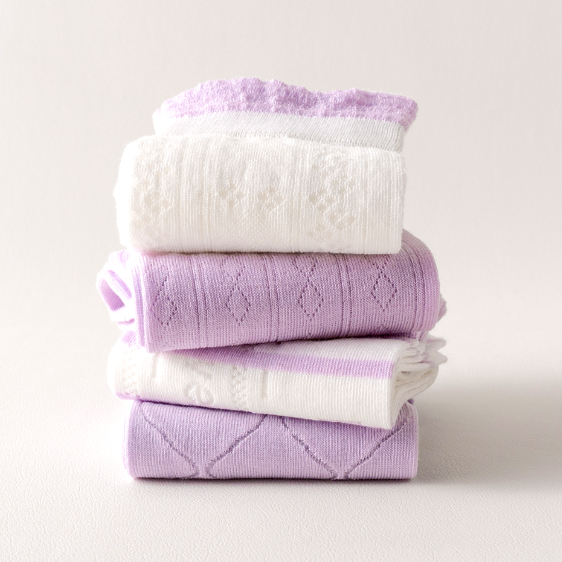 2 pairs of elegant purple breathable comfortable women's mid