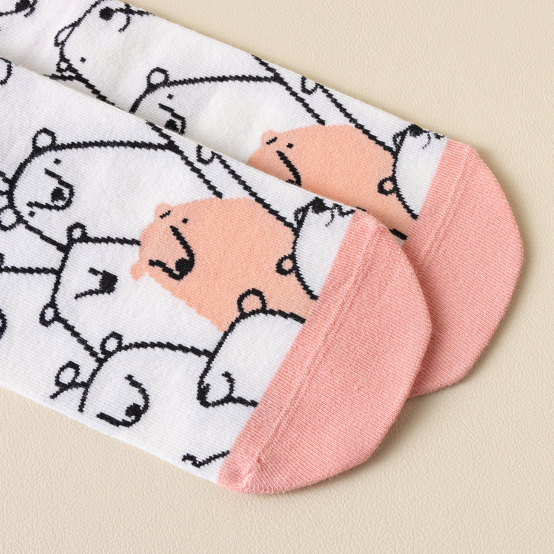 1 Double set Colorful illustration antibacterial Couple Sock