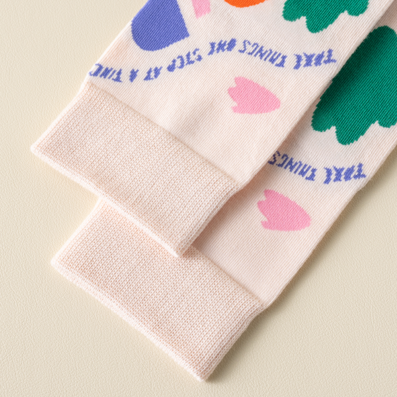 1 Double Spring Flower Sea Antibacterial Couple Socks (mixed
