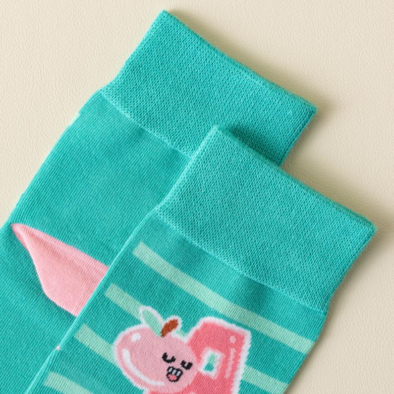 1 Pair of stylish Apple Antibacterial Couple Socks (Mixed)