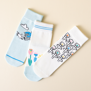1 pair of Fun Art Antibacterial Couple Socks (mixed)