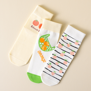 1 Pair of Fun Fruit antibacterial Couple Socks (mixed)
