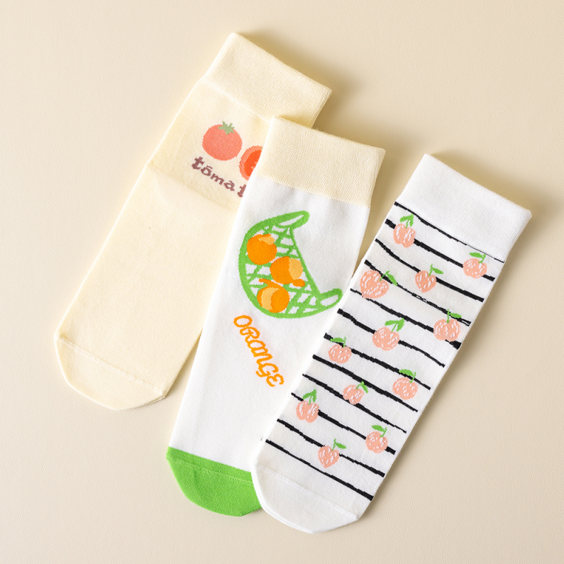 1 Pair of Fun Fruit antibacterial Couple Socks (mixed)
