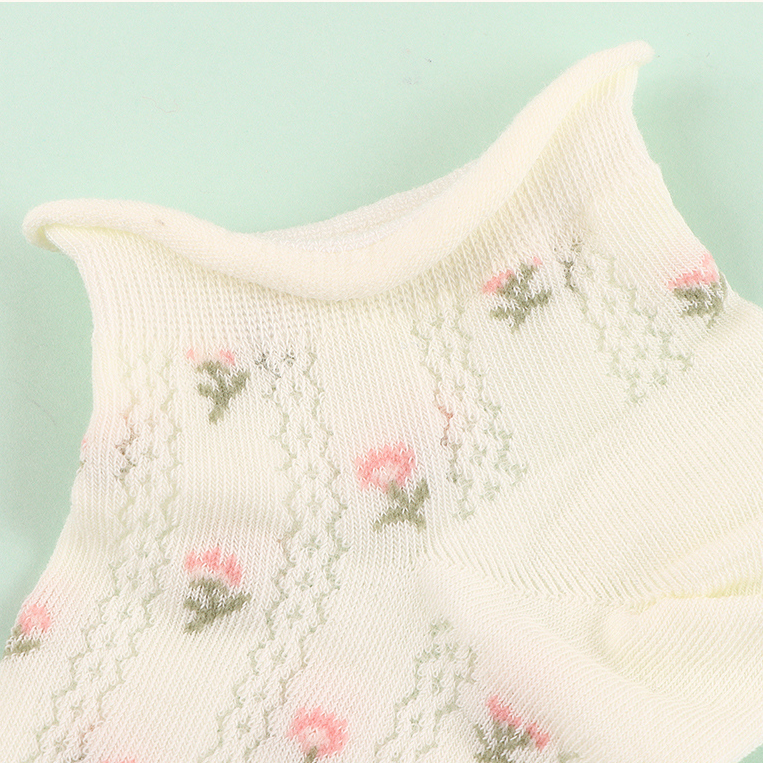 2 pairs of Green Floral Rabbit Comfort Socks for Women (mixe