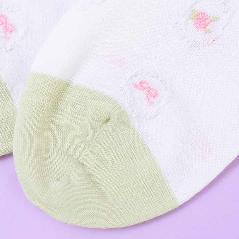 Green series flower women's socks (3 pieces)