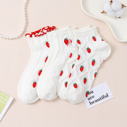 Strawberry women's mid-tube socks