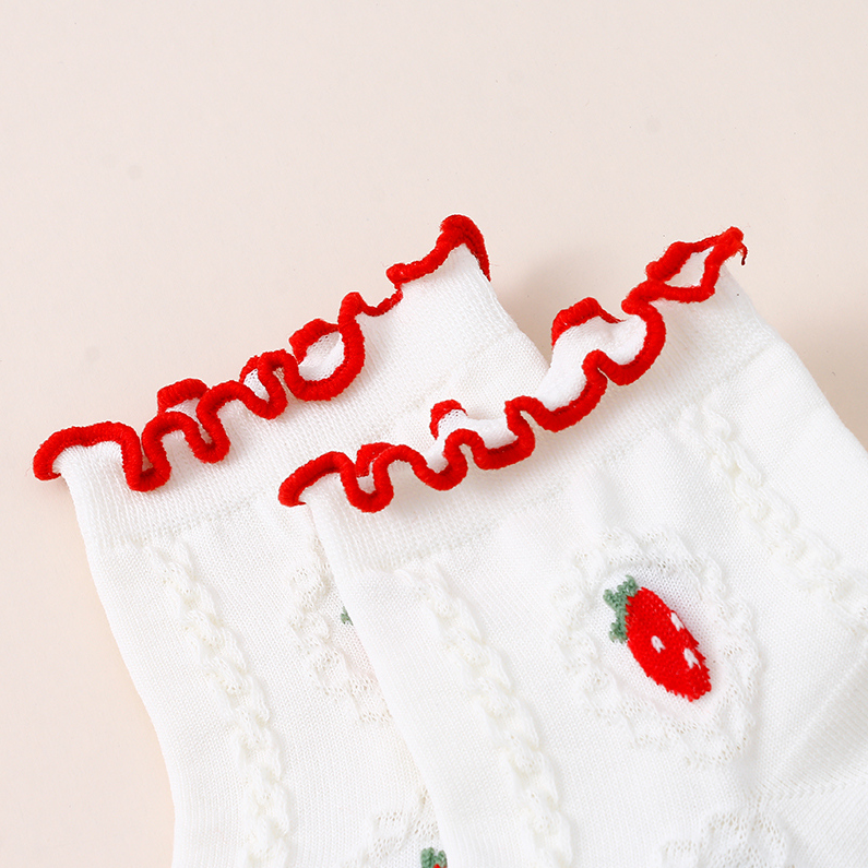 Strawberry women's mid-tube socks