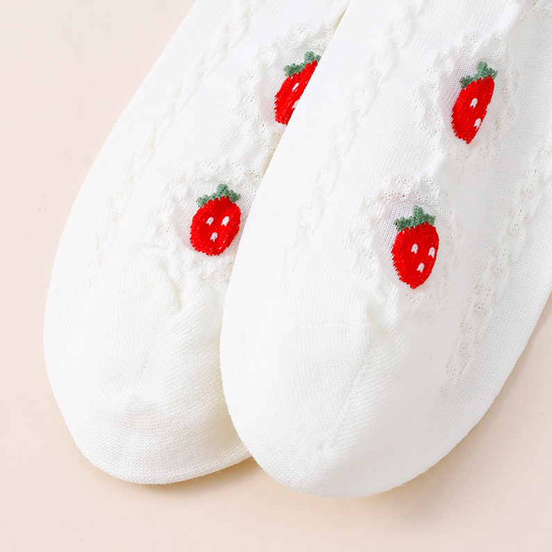 Strawberry women's mid-tube socks