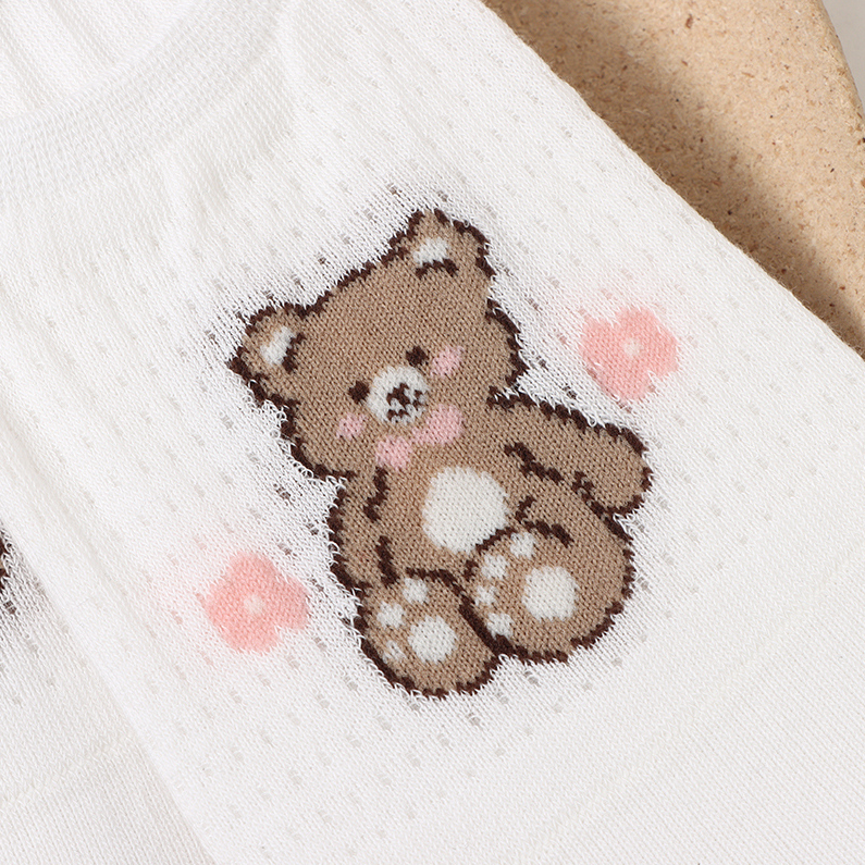 Cherry Bear Series Invisible Socks for Women (two pairs)