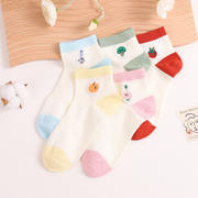 Vegetable and fruit series embroidered women's socks