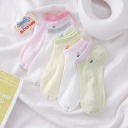 Women's socks with floral embroidery clear