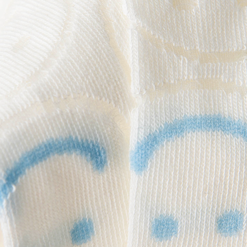 2 pairs of Fun Smiley Jacquard Comfortable Women's Socks (Mi