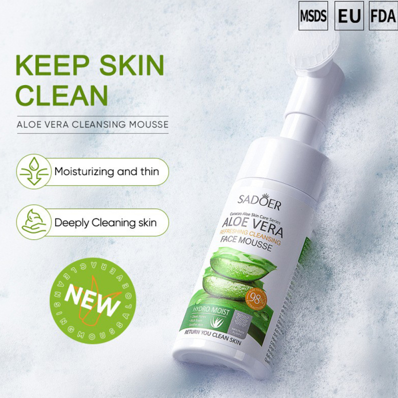 SADOER Aloe Vera Refreshing Cleansing Face Mousse 120ml/4.0fl.oz.