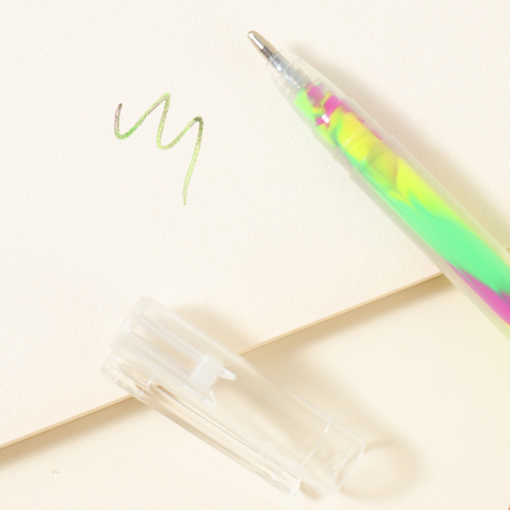 Bright Color Spiral Cap Pen Set (Fluorescent)