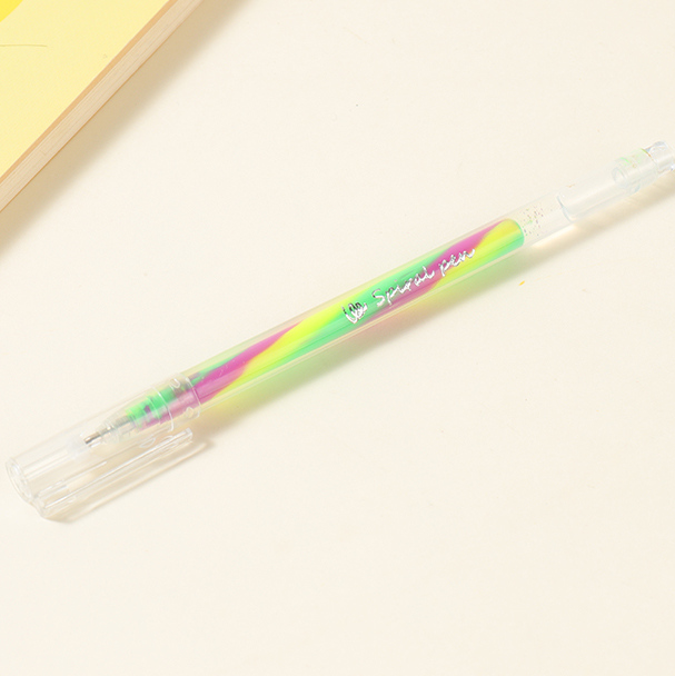 Bright Color Spiral Cap Pen Set (Fluorescent)