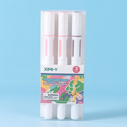 Three sets of pink highlighter
