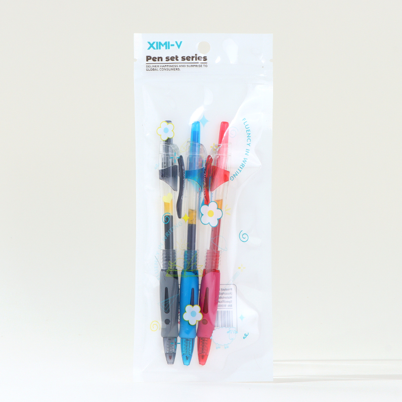Mixed press neutral pens 3 pieces hold 0.5mm