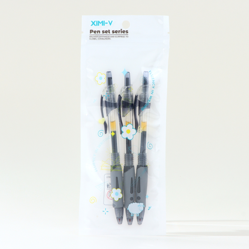 Black press neutral pens 3 pieces hold 0.5mm