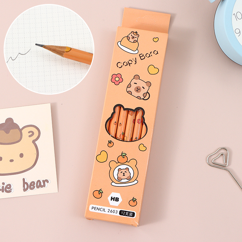 Cute Capybara Series 12-Piece Pencils Set