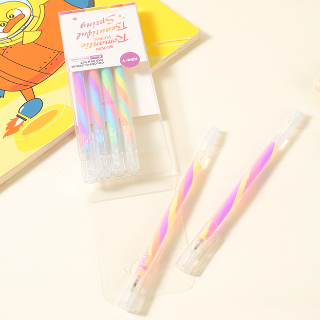 Colorful Spiral Cap Pen Set (Golorful)