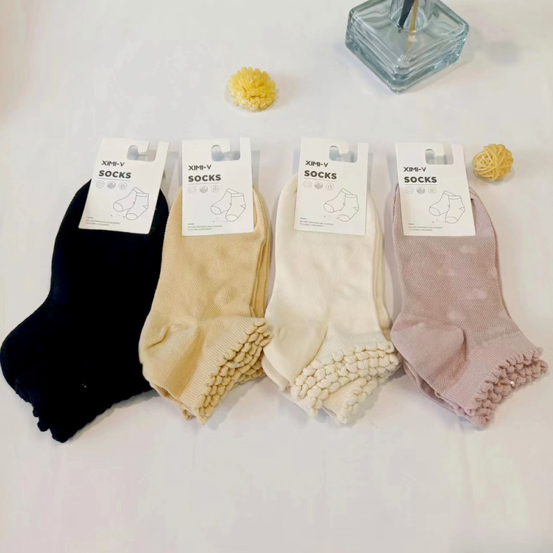 2 pairs of women's socks with dark print Breathable mesh (mi