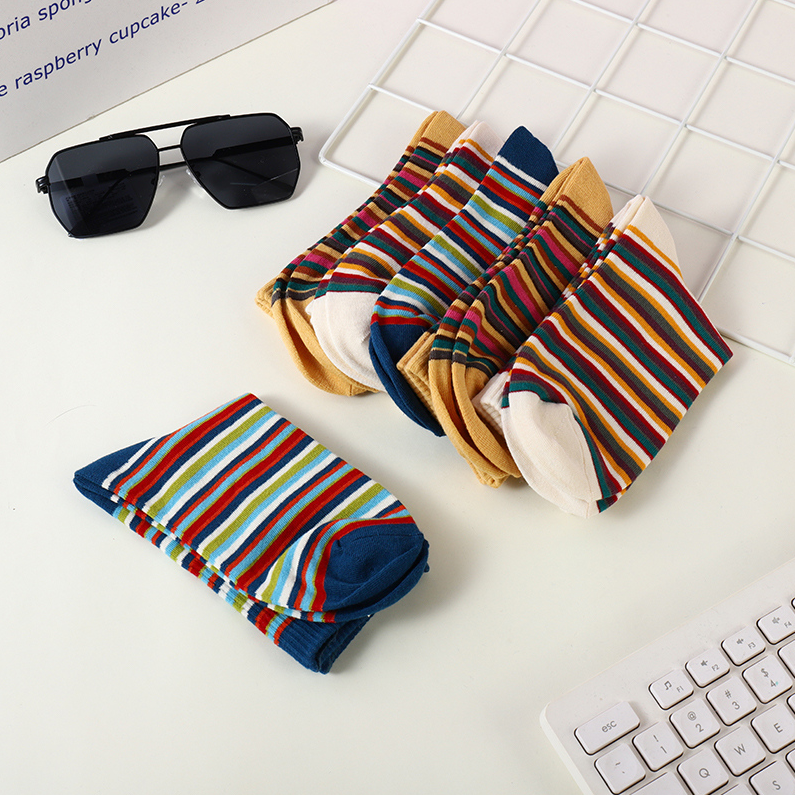 Striped matching socks (two pairs)