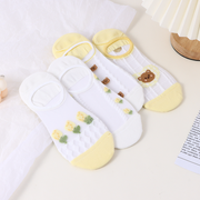 Bear Flower Series Cass Lady Invisible Socks (two pairs)