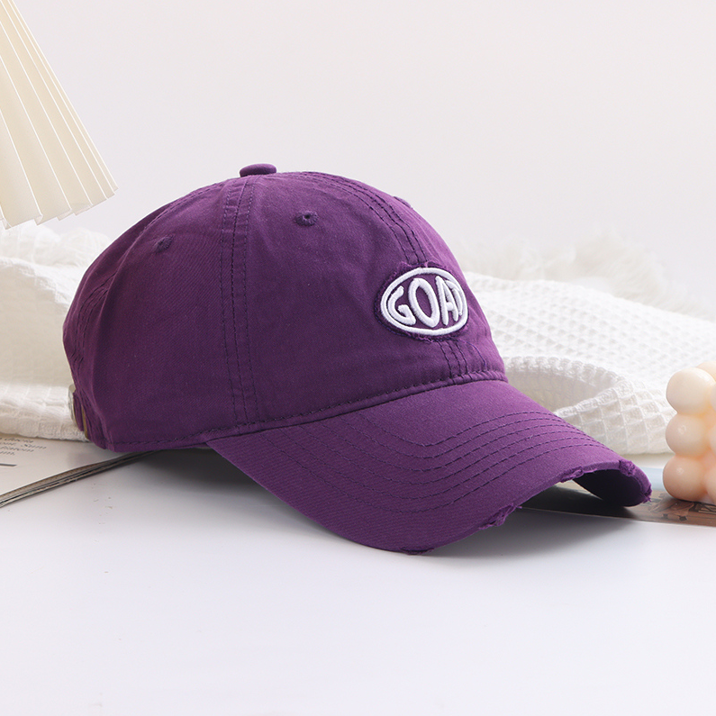 Baseball cap with furred trim. - Purple