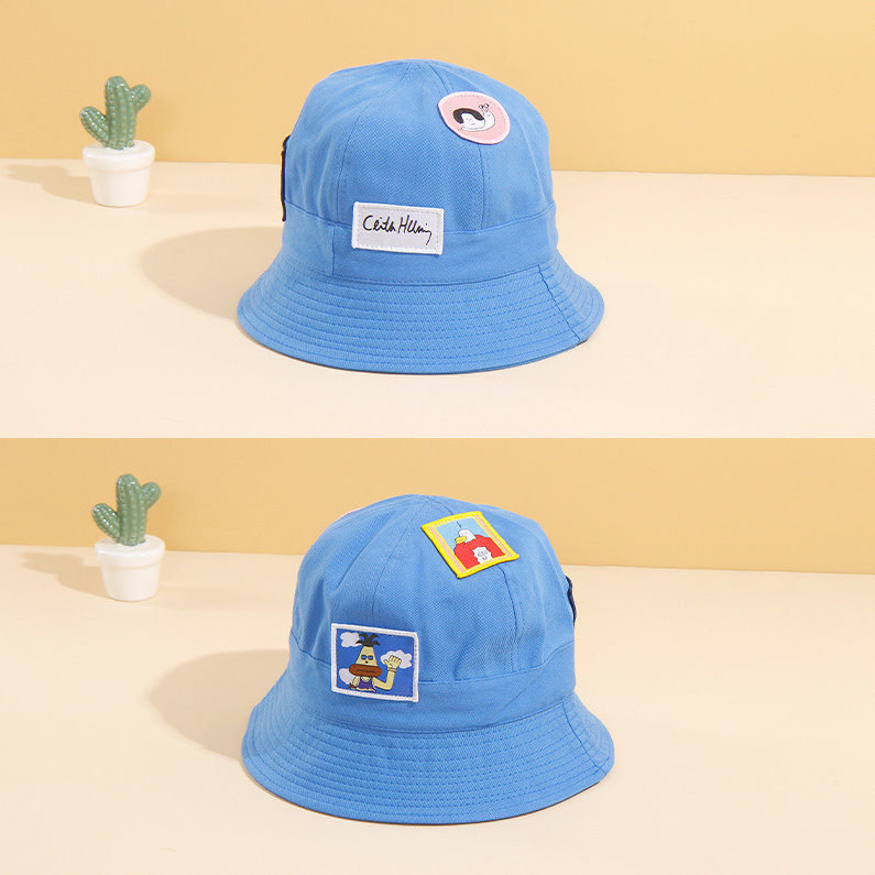 Personalized Small Pattern Labeled Fisherman's Hat (Blue)