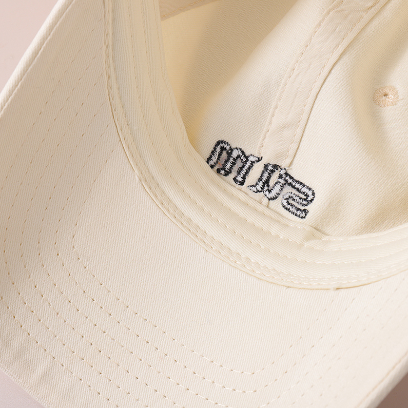 Korean version of simple washed embroidery letters - rice wh