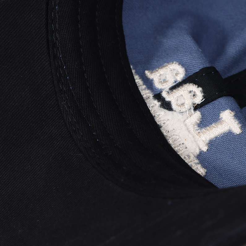 Softtop wide brim color-matching baseball cap. - Blue