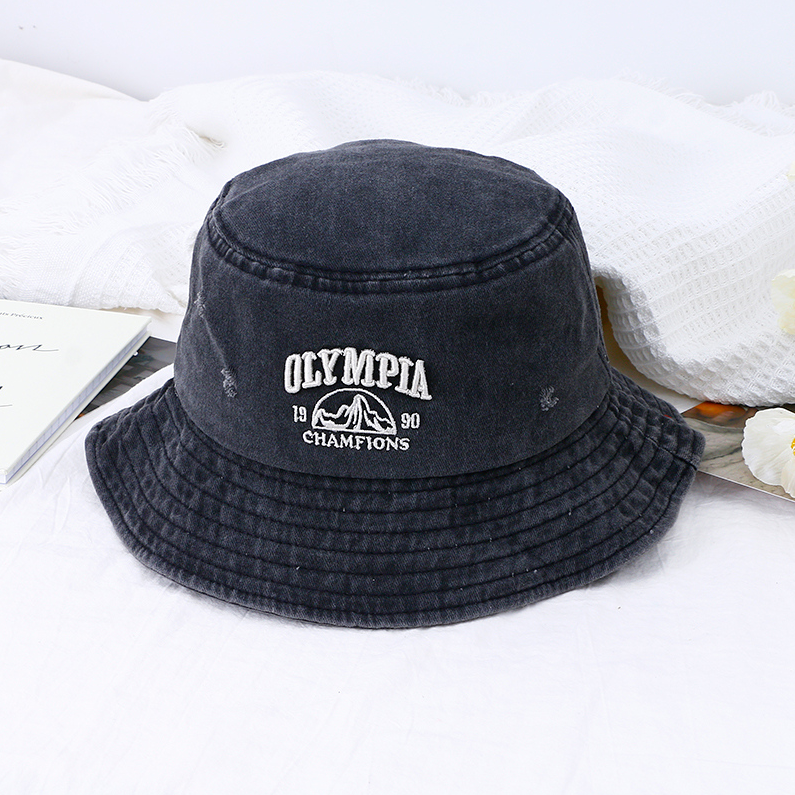 Do old coat hole washed fisherman hat - black