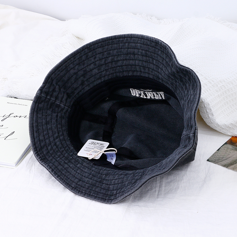 Do old coat hole washed fisherman hat - black