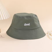 Small letter embroidered Fisherman's hat - green