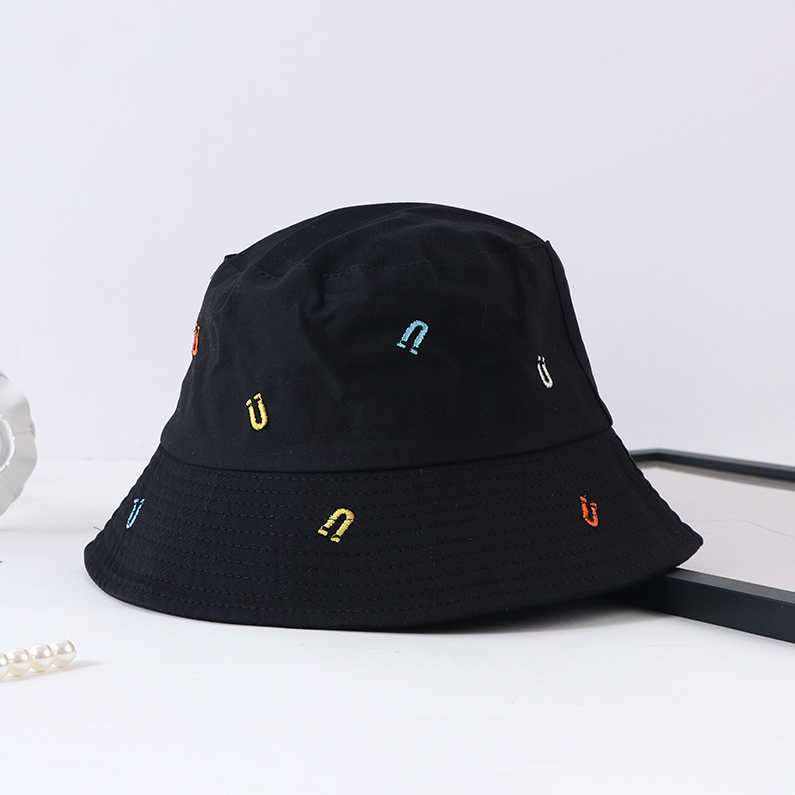 Monogrammed fisherman's hat. - Black