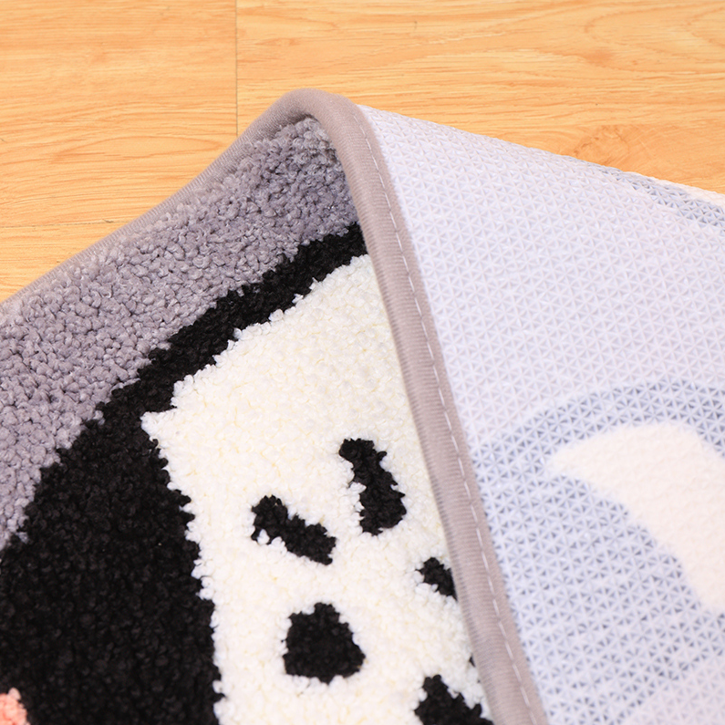 Black and white cat absorbent floor mat